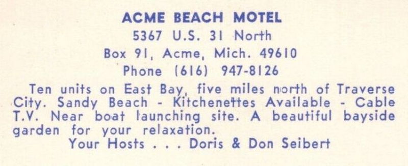 Acme Beach Motel - Vintage Postcard